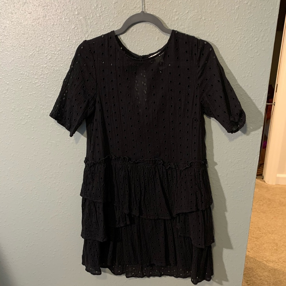 H&M size 8 black ruffle dress